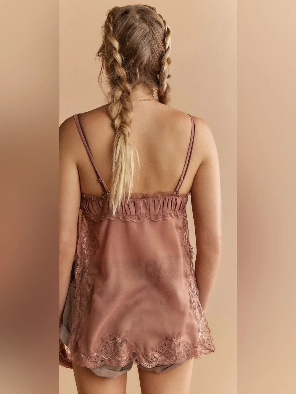 NWT FREE PEOPLE INTIMATELY SIDE EYE CAMI WITHERING ROSE - Picture 3 of 4